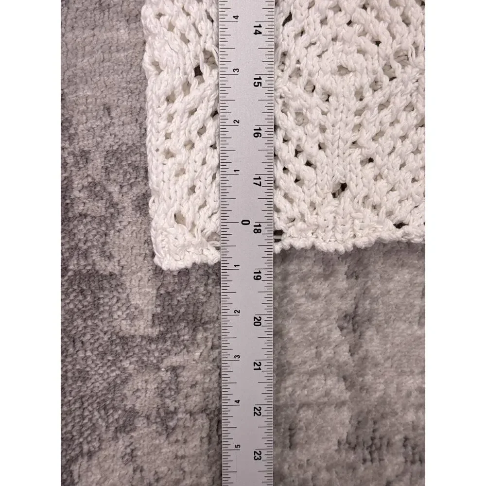 Free People Beach Top Medium Womens White Crochet Knit Resort Wear